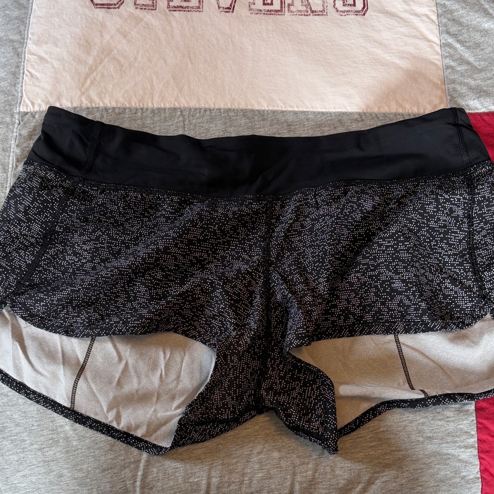 lululemon athletica Black and Gray Athletic Speed Shorts